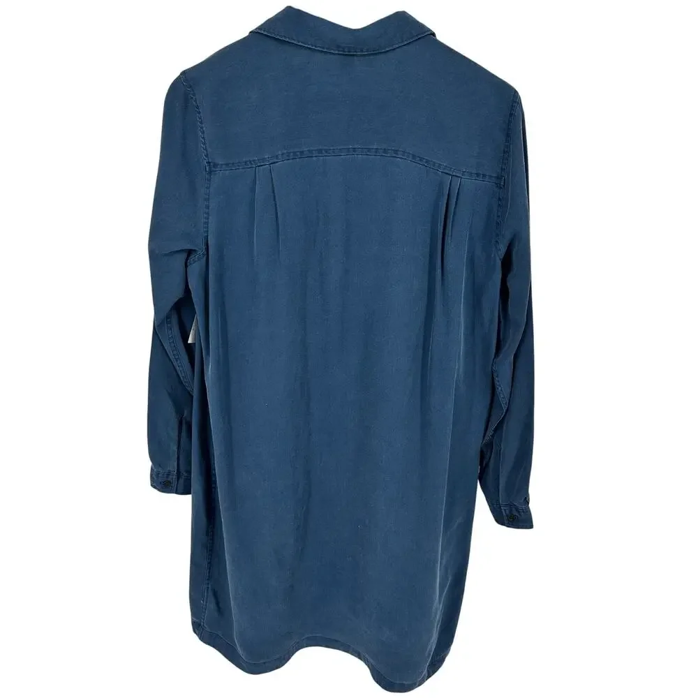 Old Navy Womens Size Large Faded Denim Twill Dress NWT Minimalist Basic EUC - Picture 2 of 9